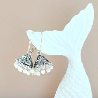 Luna White Mini Jhumka Earrings