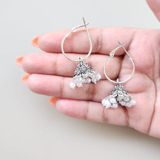 Luna White Mini Jhumka Earrings