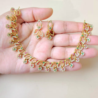 Ellie Multicolour CZ Diamond Simulant Kemp Necklace Set