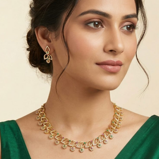 Ellie Multicolour CZ Diamond Simulant Kemp Necklace Set