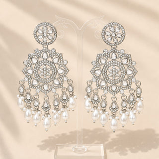 Elsa Silver Baahubali Polki Tikka Set (with Detachable Hair Chain)