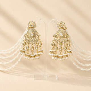 Elsia Gold Baahubali Polki Tikka Set (with Detachable Hair Chain)