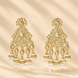 Elsia Gold Baahubali Polki Tikka Set (with Detachable Hair Chain)