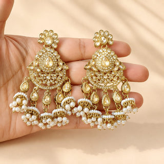 Elsia Gold Baahubali Polki Tikka Set (with Detachable Hair Chain)