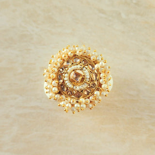 Elsie White Adjustable Ring