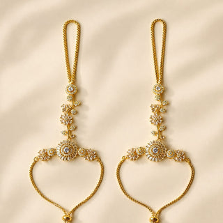 Elyse Diamond Gold Hathphool (Fits 2.4 to 2.10) (Pair)