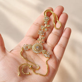 Elyse Diamond Gold Hathphool (Fits 2.4 to 2.10) (Pair)