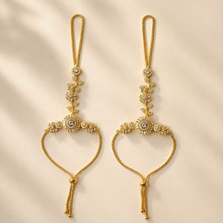 Elyse Diamond Gold Hathphool (Fits 2.4 to 2.10) (Pair)