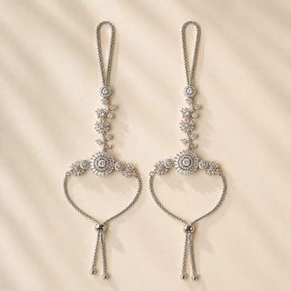 Elyse Diamond Silver Hathphool (Fits 2.4 to 2.10) (Pair)