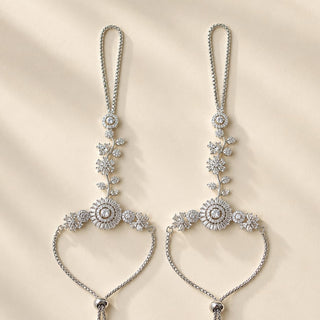 Elyse Diamond Silver Hathphool (Fits 2.4 to 2.10) (Pair)