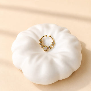 Emma Gold Diamond Clip-on Septum Nose Ring Nath (no piercing needed)