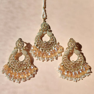 Emma Gold Premium Polki and CZ Diamond Tikka Set