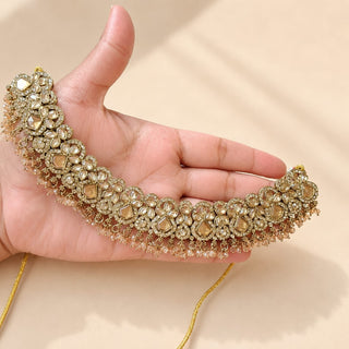Emmie Gold Polki Necklace Set with Tikka