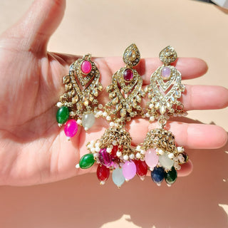 Emmie Multicolour Polki Necklace Set with Tikka