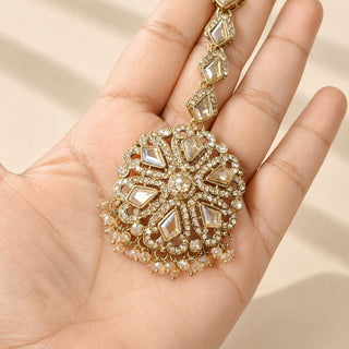 Emmy Gold Polki Necklace Set with Tikka