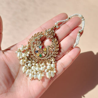 Emmy Multicolour Premium Polki and CZ Diamond Tikka Set