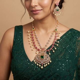 Evangeline Multicolour CZ Diamond Simulant Necklace Set