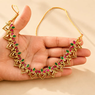 Faye Multicolour Kemp Gold Finish Necklace Set