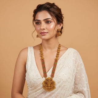 Fayline Multicolour Temple Long Necklace Set
