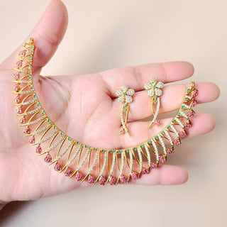 Fernanda Multicolour CZ Diamond Simulant Kemp Necklace Set