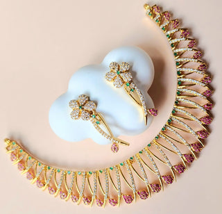 Fernanda Multicolour CZ Diamond Simulant Kemp Necklace Set