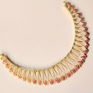 Fernanda Multicolour CZ Diamond Simulant Kemp Necklace Set