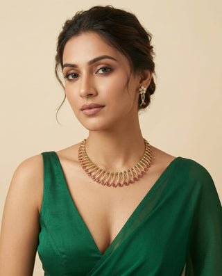 Fernanda Multicolour CZ Diamond Simulant Kemp Necklace Set