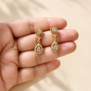 Florence White Luxury CZ Diamond Long Necklace Set