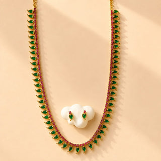 Floris Multicolour Premium Kemp CZ Diamond Long Necklace Set