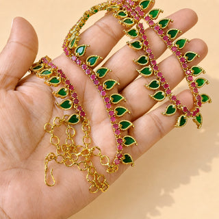 Floris Multicolour Premium Kemp CZ Diamond Long Necklace Set