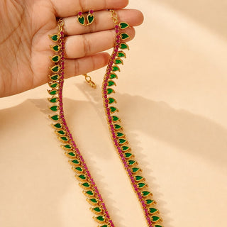 Floris Multicolour Premium Kemp CZ Diamond Long Necklace Set