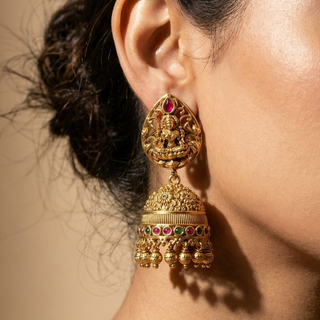 Francesca Multicolour Temple Jhumka Earrings