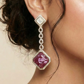Genelia Purple Earrings