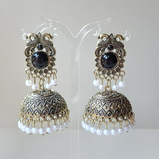 Georgina Black Jhumka Earrings