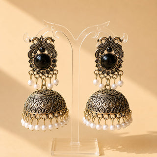 Georgina Black Jhumka Earrings