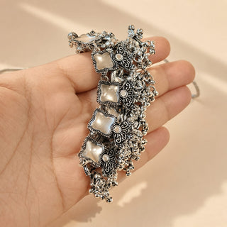 Marjorie German Silver Kundan Necklace Set