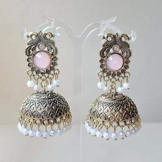 Georgina Light Pink Jhumka Earrings