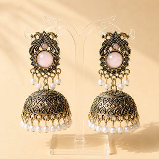 Georgina Light Pink Jhumka Earrings
