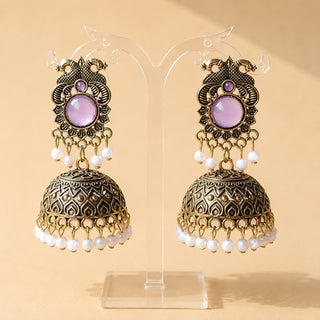 Georgina Light Purple Jhumka Earrings