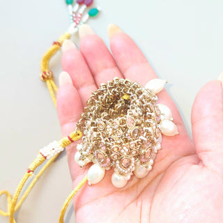 Georgina Pink Polki Necklace Set with Tikka