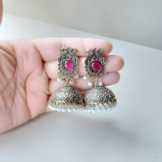 Georgina Purple Jhumka Earrings