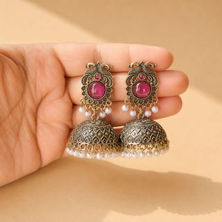 Georgina Purple Jhumka Earrings