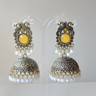 Georgina Yellow Jhumka Earrings