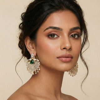 Gia 4 in 1 interchangeable Diamond Simulant Earrings with interchangeable tops White, Pink, Green & Blue stones