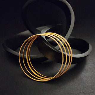 Gracie 20k Gold Plated Bangle Set (Set of 4) (2.4, 2.6, 2.8 & 2.10 Available)