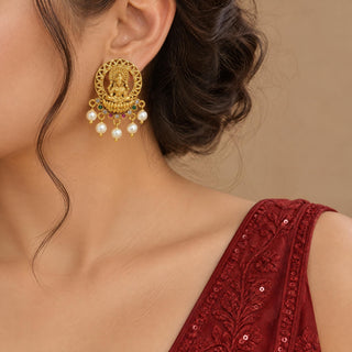 Gretel Multicolour Kemp Lakshmi Temple Stud Earrings