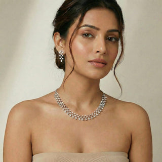 Hayden White CZ Diamond Simulant Necklace Set