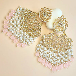 Hazel Light Pink Kundan Earrings
