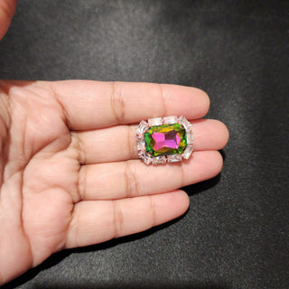 Holly Multicolour Adjustable Diamante Ring