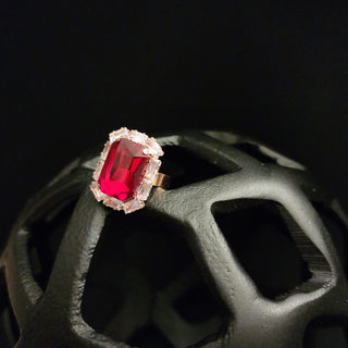 Holly Red Adjustable Diamante Ring